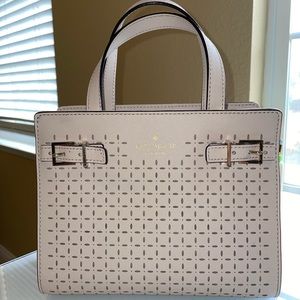 KATE SPADE *BARELY USED* light pink adjustable strap + handle drop handbag